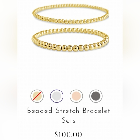 🔥FINAL💲⬇️Sterling Forever 14K Gold Plate Beaded Bracelet Set Of 2 ~ NWT - Picture 3 of 6